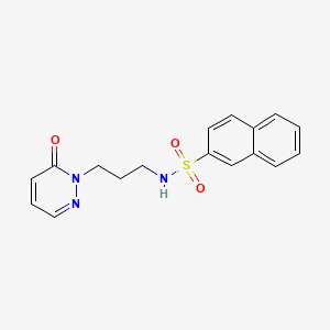 molecular formula C17H17N3O3S B2845071 N-(3-(6-oxopyridazin-1(6H)-yl)propyl)naphthalene-2-sulfonamide CAS No. 1105234-32-9
