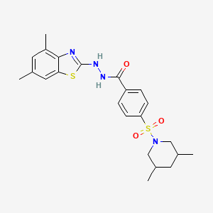 molecular formula C23H28N4O3S2 B2845072 N'-(4,6-dimethylbenzo[d]thiazol-2-yl)-4-((3,5-dimethylpiperidin-1-yl)sulfonyl)benzohydrazide CAS No. 851987-30-9