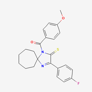 3-(4-Fluorophenyl)-1-(4-methoxybenzoyl)-1,4-diazaspiro[4.6]undec-3-ene-2-thione