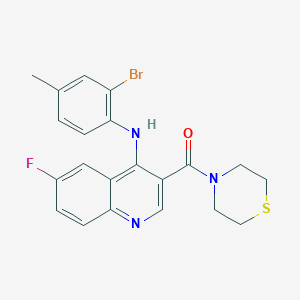 (4-((2-Bromo-4-methylphenyl)amino)-6-fluoroquinolin-3-yl)(thiomorpholino)methanone