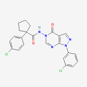 1-(4-chlorophenyl)-N-(1-(3-chlorophenyl)-4-oxo-1H-pyrazolo[3,4-d]pyrimidin-5(4H)-yl)cyclopentanecarboxamide
