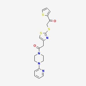 2-((4-(2-Oxo-2-(4-(pyridin-2-yl)piperazin-1-yl)ethyl)thiazol-2-yl)thio)-1-(thiophen-2-yl)ethanone