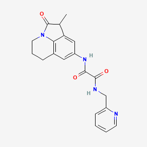 molecular formula C20H20N4O3 B2845090 N1-(1-methyl-2-oxo-2,4,5,6-tetrahydro-1H-pyrrolo[3,2,1-ij]quinolin-8-yl)-N2-(pyridin-2-ylmethyl)oxalamide CAS No. 898411-44-4