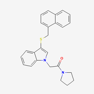 2-(3-((naphthalen-1-ylmethyl)thio)-1H-indol-1-yl)-1-(pyrrolidin-1-yl)ethanone