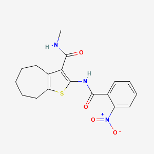 N-methyl-2-(2-nitrobenzamido)-4H,5H,6H,7H,8H-cyclohepta[b]thiophene-3-carboxamide