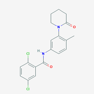 molecular formula C19H18Cl2N2O2 B2845099 2,5-dichloro-N-[4-methyl-3-(2-oxopiperidin-1-yl)phenyl]benzamide CAS No. 922980-07-2