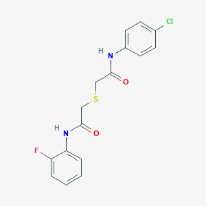 2-{[2-(4-chloroanilino)-2-oxoethyl]sulfanyl}-N-(2-fluorophenyl)acetamide