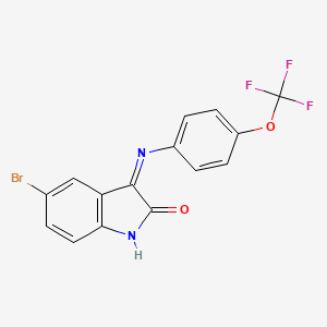 molecular formula C15H8BrF3N2O2 B2845102 3-((4-(三氟甲氧基)苯基亚胺)-5-溴吲哚-2-酮 CAS No. 390788-38-2