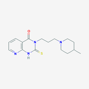 molecular formula C16H22N4OS B2845103 3-[3-(4-methylpiperidin-1-yl)propyl]-2-sulfanylidene-1H-pyrido[2,3-d]pyrimidin-4-one CAS No. 896707-66-7