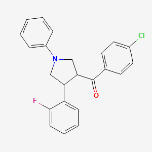 molecular formula C23H19ClFNO B2845106 (4-chlorophenyl)[4-(2-fluorophenyl)-1-phenyltetrahydro-1H-pyrrol-3-yl]methanone CAS No. 343374-90-3
