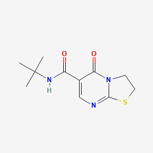 molecular formula C11H15N3O2S B2845107 N-(tert-butyl)-5-oxo-3,5-dihydro-2H-thiazolo[3,2-a]pyrimidine-6-carboxamide CAS No. 443328-75-4