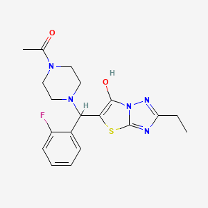 1-(4-((2-Ethyl-6-hydroxythiazolo[3,2-b][1,2,4]triazol-5-yl)(2-fluorophenyl)methyl)piperazin-1-yl)ethanone