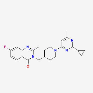 3-[[1-(2-Cyclopropyl-6-methylpyrimidin-4-yl)piperidin-4-yl]methyl]-7-fluoro-2-methylquinazolin-4-one