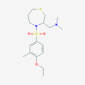 molecular formula C17H28N2O3S2 B2845118 1-(4-((4-ethoxy-3-methylphenyl)sulfonyl)-1,4-thiazepan-3-yl)-N,N-dimethylmethanamine CAS No. 1428380-39-5