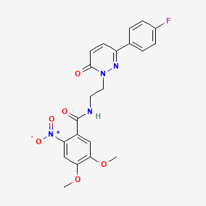 molecular formula C21H19FN4O6 B2845123 N-(2-(3-(4-fluorophenyl)-6-oxopyridazin-1(6H)-yl)ethyl)-4,5-dimethoxy-2-nitrobenzamide CAS No. 921575-53-3