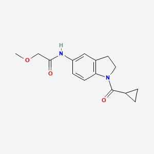 molecular formula C15H18N2O3 B2845125 N-(1-(环丙基甲酰)吲哚-5-基)-2-甲氧基乙酰胺 CAS No. 1049503-10-7