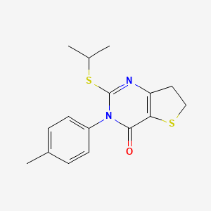 molecular formula C16H18N2OS2 B2845127 2-(isopropylthio)-3-(p-tolyl)-6,7-dihydrothieno[3,2-d]pyrimidin-4(3H)-one CAS No. 686771-65-3