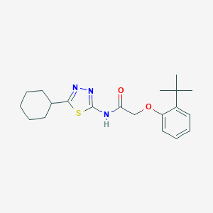 2-(2-tert-butylphenoxy)-N-(5-cyclohexyl-1,3,4-thiadiazol-2-yl)acetamide