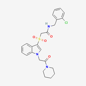N-(2-chlorobenzyl)-2-((1-(2-oxo-2-(piperidin-1-yl)ethyl)-1H-indol-3-yl)sulfonyl)acetamide