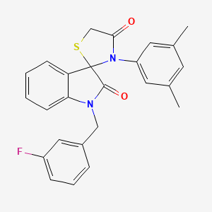 molecular formula C25H21FN2O2S B2845133 3'-(3,5-Dimethylphenyl)-1-[(3-fluorophenyl)methyl]-1,2-dihydrospiro[indole-3,2'-[1,3]thiazolidine]-2,4'-dione CAS No. 894539-51-6