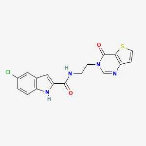 molecular formula C17H13ClN4O2S B2845134 5-氯-N-(2-(4-氧代噻吩[3,2-d]嘧啶-3(4H)-基)乙基)-1H-吲哚-2-甲酰胺 CAS No. 2034412-36-5