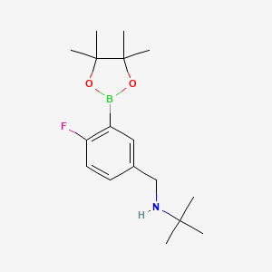 molecular formula C17H27BFNO2 B2845136 5-(t-Butylaminomethyl)-2-fluorophenylboronic acid pinacol ester CAS No. 2096341-84-1