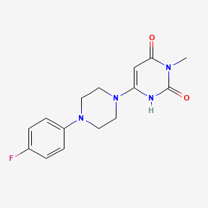 molecular formula C15H17FN4O2 B2845152 6-(4-(4-fluorophenyl)piperazin-1-yl)-3-methylpyrimidine-2,4(1H,3H)-dione CAS No. 863587-95-5