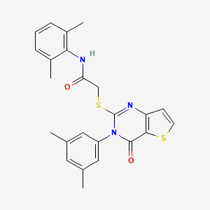 molecular formula C24H23N3O2S2 B2845156 N-(3,4-二甲基苯基)-2-{[3-(3,5-二甲基苯基)-4-氧代-3,4-二氢噻吩[3,2-d]嘧啶-2-基]硫代}乙酰胺 CAS No. 1260628-71-4