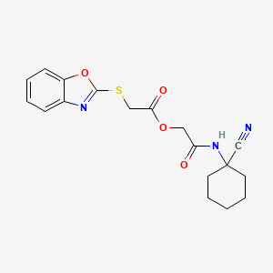 molecular formula C18H19N3O4S B2845157 [2-[(1-氰基环己基)氨基]-2-氧代乙基] 2-(1,3-苯并噁唑-2-基硫代)乙酸酯 CAS No. 878225-39-9