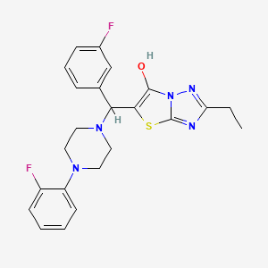 molecular formula C23H23F2N5OS B2845159 2-Ethyl-5-((3-fluorophenyl)(4-(2-fluorophenyl)piperazin-1-yl)methyl)thiazolo[3,2-b][1,2,4]triazol-6-ol CAS No. 898367-86-7