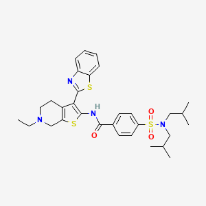N-(3-(benzo[d]thiazol-2-yl)-6-ethyl-4,5,6,7-tetrahydrothieno[2,3-c]pyridin-2-yl)-4-(N,N-diisobutylsulfamoyl)benzamide