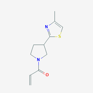 molecular formula C11H14N2OS B2845166 1-[3-(4-Methyl-1,3-thiazol-2-yl)pyrrolidin-1-yl]prop-2-en-1-one CAS No. 2361640-99-3