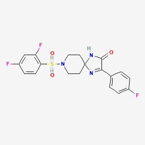 molecular formula C19H16F3N3O3S B2845176 8-((2,4-Difluorophenyl)sulfonyl)-3-(4-fluorophenyl)-1,4,8-triazaspiro[4.5]dec-3-en-2-one CAS No. 1189691-12-0