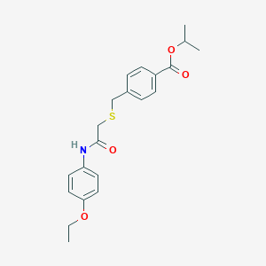 molecular formula C21H25NO4S B284518 Isopropyl 4-({[2-(4-ethoxyanilino)-2-oxoethyl]sulfanyl}methyl)benzoate 