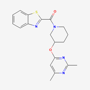 molecular formula C19H20N4O2S B2845183 Benzo[d]thiazol-2-yl(3-((2,6-dimethylpyrimidin-4-yl)oxy)piperidin-1-yl)methanone CAS No. 2034524-80-4