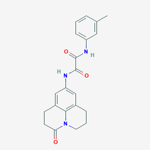 molecular formula C21H21N3O3 B2845187 N1-(3-氧代-1,2,3,5,6,7-六氢吡啶并[3,2,1-ij]喹啉-9-基)-N2-(间甲苯基)草酰胺 CAS No. 898464-44-3