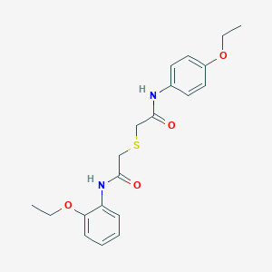 molecular formula C20H24N2O4S B284519 2-{[2-(2-ethoxyanilino)-2-oxoethyl]sulfanyl}-N-(4-ethoxyphenyl)acetamide 