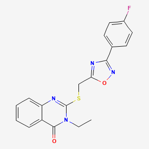 3-ethyl-2-(((3-(4-fluorophenyl)-1,2,4-oxadiazol-5-yl)methyl)thio)quinazolin-4(3H)-one