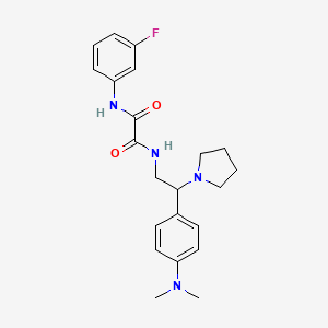 molecular formula C22H27FN4O2 B2845196 N1-(2-(4-(dimethylamino)phenyl)-2-(pyrrolidin-1-yl)ethyl)-N2-(3-fluorophenyl)oxalamide CAS No. 899956-89-9