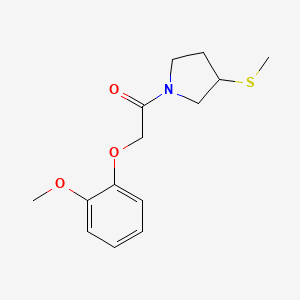 molecular formula C14H19NO3S B2845200 2-(2-Methoxyphenoxy)-1-(3-(methylthio)pyrrolidin-1-yl)ethanone CAS No. 1797611-90-5