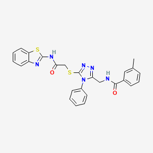 N-((5-((2-(benzo[d]thiazol-2-ylamino)-2-oxoethyl)thio)-4-phenyl-4H-1,2,4-triazol-3-yl)methyl)-3-methylbenzamide