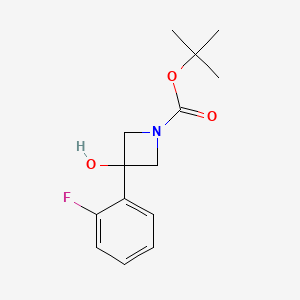 molecular formula C14H18FNO3 B2845206 Tert-butyl 3-(2-fluorophenyl)-3-hydroxyazetidine-1-carboxylate CAS No. 1225439-46-2