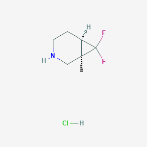 molecular formula C7H12ClF2N B2845207 (1R,6R)-7,7-Difluoro-1-methyl-3-azabicyclo[4.1.0]heptane;hydrochloride CAS No. 2408938-19-0