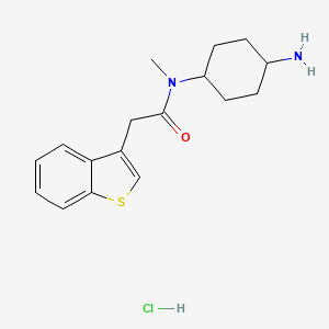 molecular formula C17H23ClN2OS B2845212 N-(4-Aminocyclohexyl)-2-(1-benzothiophen-3-yl)-N-methylacetamide;hydrochloride CAS No. 2418723-17-6