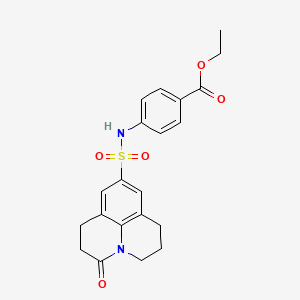 Ethyl 4-(3-oxo-1,2,3,5,6,7-hexahydropyrido[3,2,1-ij]quinoline-9-sulfonamido)benzoate