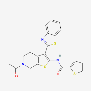 N-(6-acetyl-3-(benzo[d]thiazol-2-yl)-4,5,6,7-tetrahydrothieno[2,3-c]pyridin-2-yl)thiophene-2-carboxamide