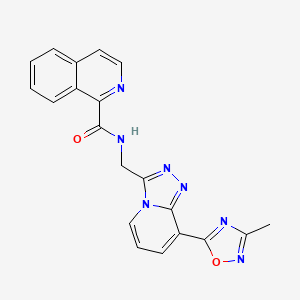 molecular formula C20H15N7O2 B2845224 N-((8-(3-甲基-1,2,4-噁二唑-5-基)-[1,2,4]三唑并[4,3-a]吡啶-3-基甲基)异喹啉-1-甲酰胺 CAS No. 2034458-74-5