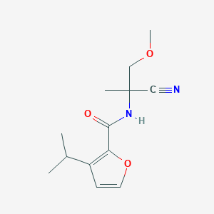 molecular formula C13H18N2O3 B2845225 N-(1-cyano-2-methoxy-1-methylethyl)-3-(propan-2-yl)furan-2-carboxamide CAS No. 1825589-55-6
