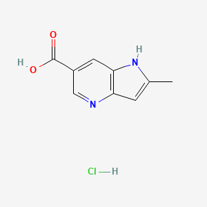 molecular formula C9H9ClN2O2 B2845228 2-甲基-1H-吡咯并[3,2-b]吡啶-6-甲酸;盐酸盐 CAS No. 2418708-20-8