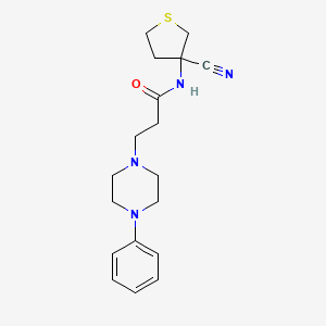 molecular formula C18H24N4OS B2845229 N-(3-cyanothiolan-3-yl)-3-(4-phenylpiperazin-1-yl)propanamide CAS No. 1394690-83-5